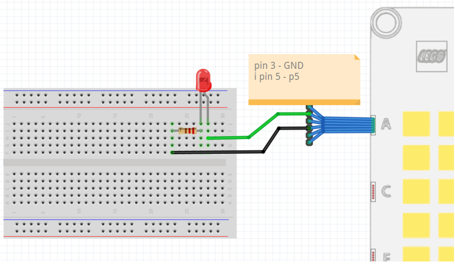 scenariusz spike i elektronika schemat połączenia oobwodu z z jedną diodą